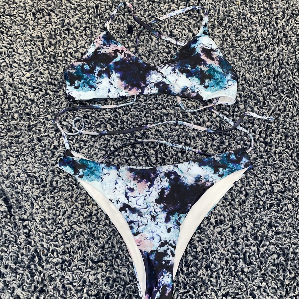 Purple black and blue tie-dye small